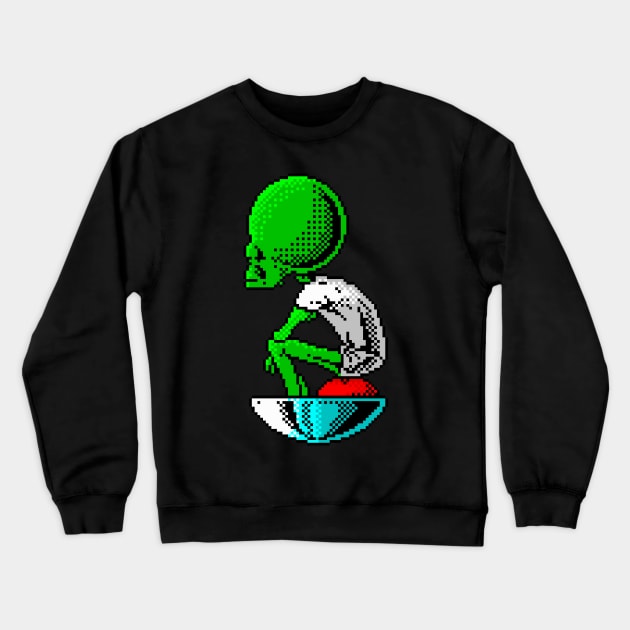 The Mekon Alien Leader 8 bit Art Crewneck Sweatshirt by 8 Fists of Tees